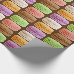 Papier Cadeau Français Macarons - pastels muti-colorés