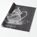 Papier Cadeau français pays paris thé fête chalkboard teapot<br><div class="desc">français country paris tea party chalkboard teapot home accessoires. thé vintage est à l'honneur.</div>