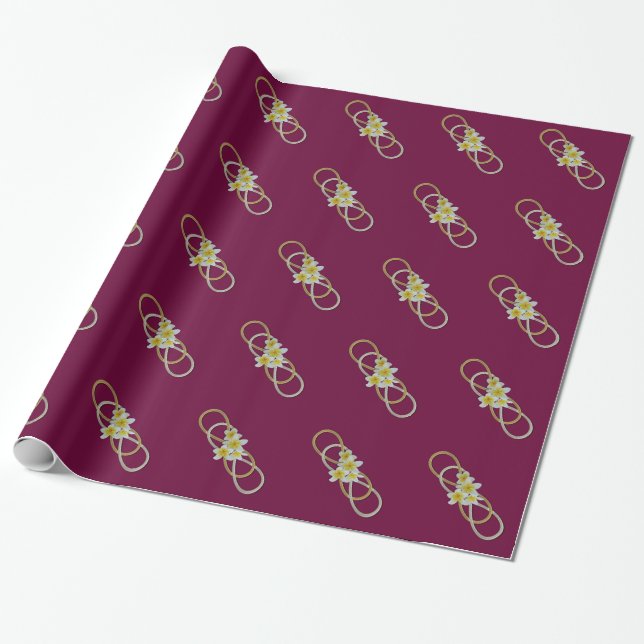 Papier Cadeau Frangipani double infinité BiColor (Déroulé)