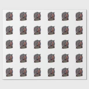 Papier Cadeau Frankenstein patriotique brute de liberté horreur 