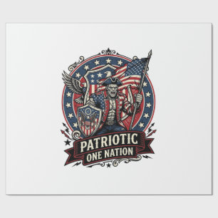 Papier Cadeau Frankenstein patriotique brute de liberté horreur
