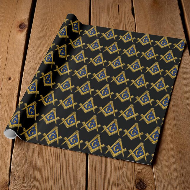 Papier Cadeau Freemason Masonic Carré et Compass Freemasony W (Créateur téléchargé)