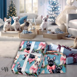 Papier Cadeau French Bulldog Christmas Joy<br><div class="desc">Répandez la joie et la joie des fêtes avec notre collection de papier d'emballage moderne pastel "French Bulldog Christmas Joy". Vous y trouverez de adorables chiots français Bulldog célébrant Noël dans un joli décor de Noël rose pastel et bleu, ajoutant une touche de plaisir à votre don. Parfait pour les...</div>