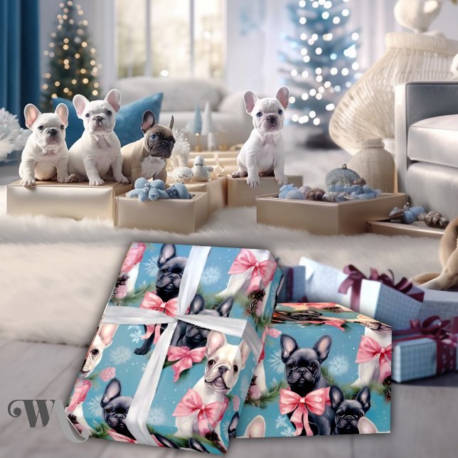 Papier Cadeau French Bulldog Christmas Joy (Créateur téléchargé)