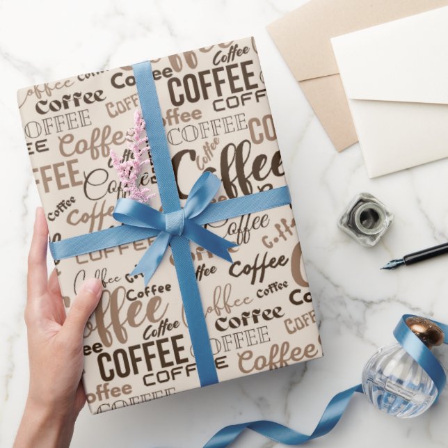 Papier Cadeau Frénésie de café infusé (Cadeaux)
