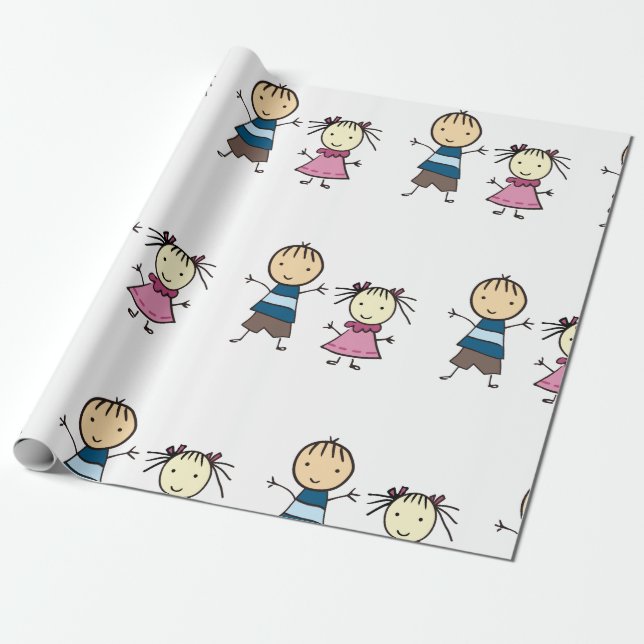 Papier Cadeau Frère Et Soeur (Déroulé)