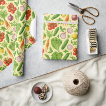 Fresh Market Vegetable Wrapping Paper | Foodie Gif