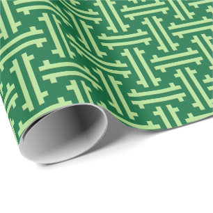 Papier Cadeau Frette chinoise d'art déco, vert de jade