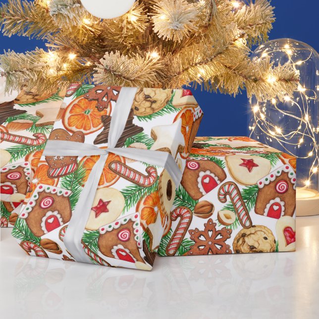 Papier Cadeau Friandises de fêtes (Vacances)