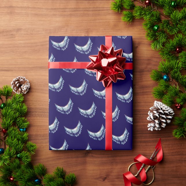 Papier Cadeau Fringe Bleu Boho  (Cadeau de vacances)