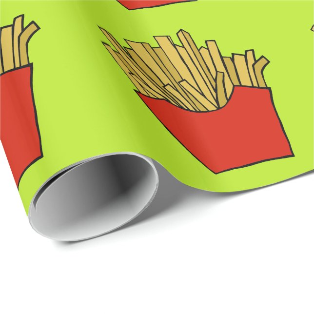 Papier Cadeau frites françaises design (Coin rond)
