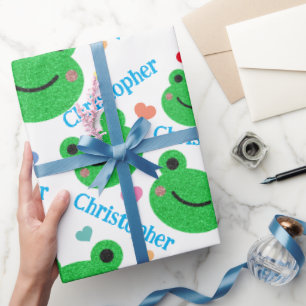Papier Cadeau Frog & Coeur Motif Funny Life
