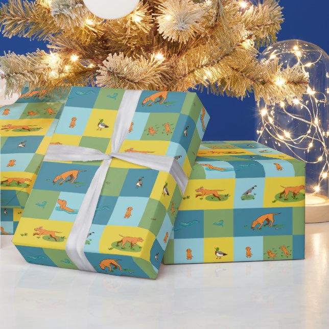 Papier Cadeau Frolicking Vizslas (Vacances)