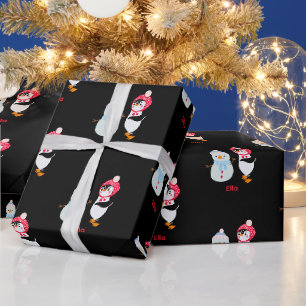 Papier Cadeau Frosty le bonhomme de neige et le manchot