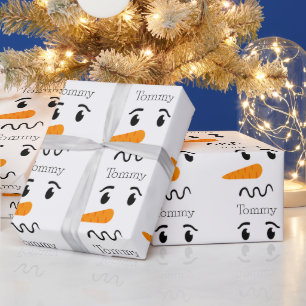 Papier Cadeau Frosty, le Snowman, face confuse