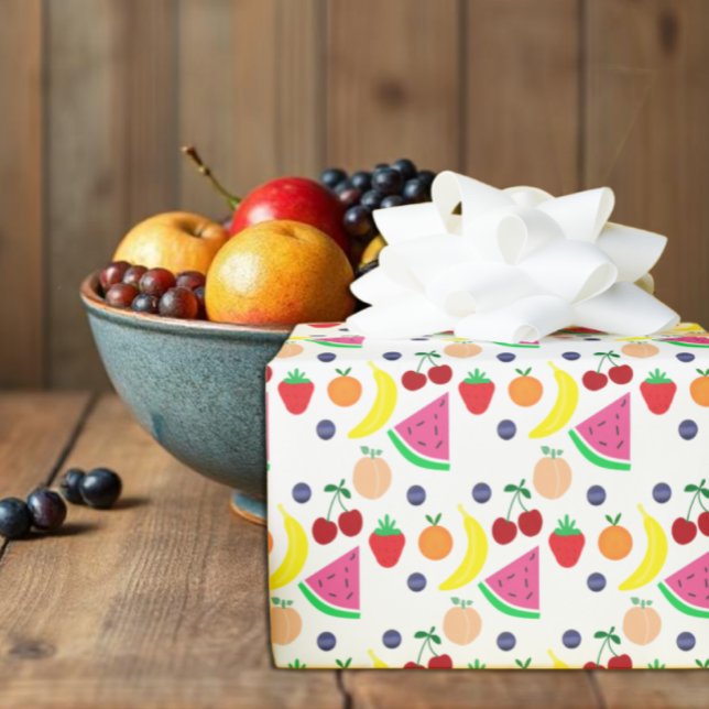 Papier Cadeau Fruit Deux-tti Frutti 2e anniversaire (Créateur téléchargé)
