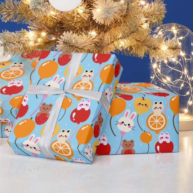 Papier Cadeau Fruit Flottant (LISER CI-DESSOUS) (Vacances)