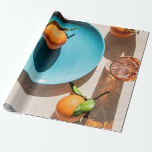 Papier Cadeau Fruit orange dans l'assiette