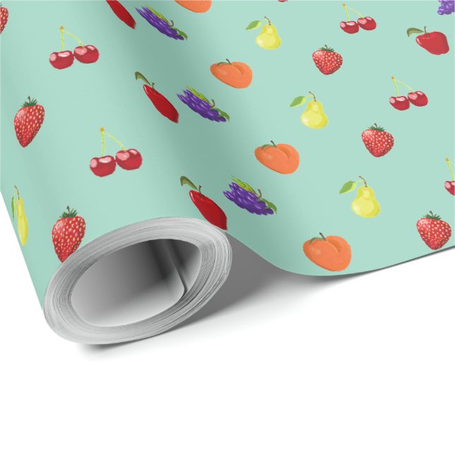 Papier Cadeau Fruits (Coin rond)