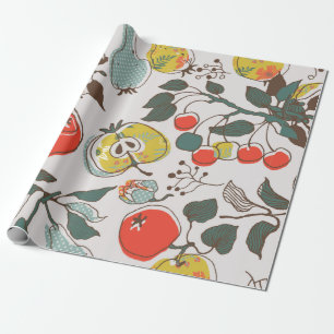 Papier Cadeau fruits assortis. motif transparent