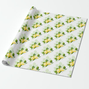 Papier Cadeau Fruits d'agrumes de citron Botanique