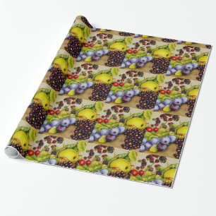 Papier Cadeau Fruits de la haie emballage d'art fin