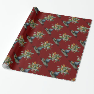 Papier Cadeau FRUITS DE SAISON / TULIPES ,Rouges