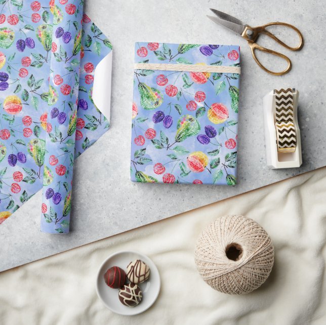 Papier Cadeau Fruits et baies. (Artisanat)