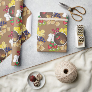 Papier Cadeau Fruits Fondue Fruit Berries Marshmallow Dessert