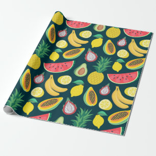 Papier Cadeau fruits tropicaux sans couture motif