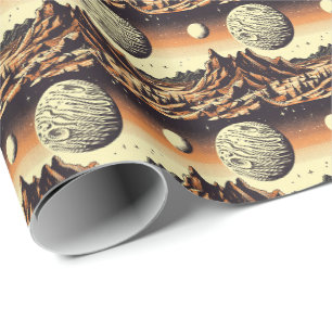 Papier Cadeau FSF Mars Paysage Coupe de bois 1
