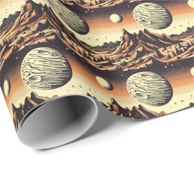 Papier Cadeau FSF Mars Paysage Coupe de bois 1 (Coin rond)