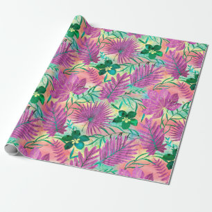Papier Cadeau Fuchsia tropical hawaïen de jardin de Nalani