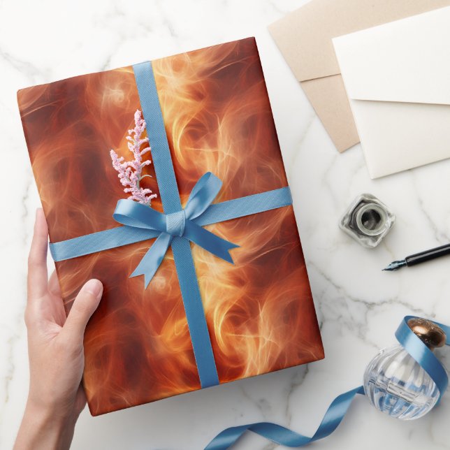 Papier Cadeau Fumée orange  (Cadeaux)