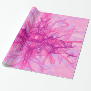 Papier Cadeau FUMÉE ROSE - Art fractal moderne et abstrait -