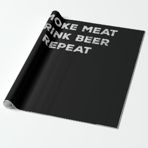 Papier Cadeau Fumer Viande Boire Bière Répéter Amoureux Drôle