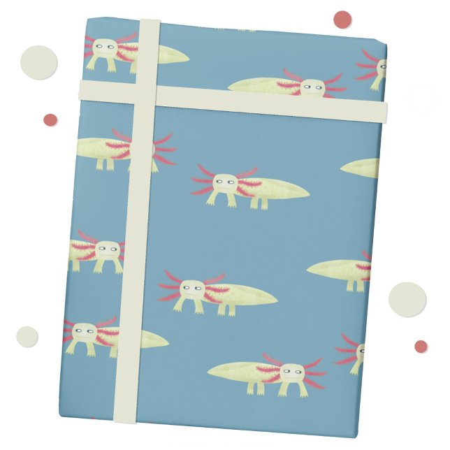 Papier Cadeau Fun Axolotl (Fun axolotl salamander gift wrap roll)