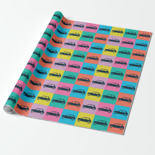 Papier Cadeau Fun Checkerboard Mini Cooper