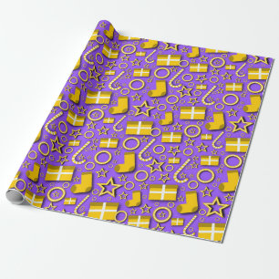 Papier Cadeau Fun Christmas Stups on Purple