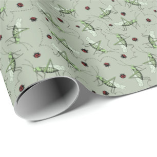 Papier Cadeau Fun Grasshopper Bug Bonanza Elegant Sage Gardener