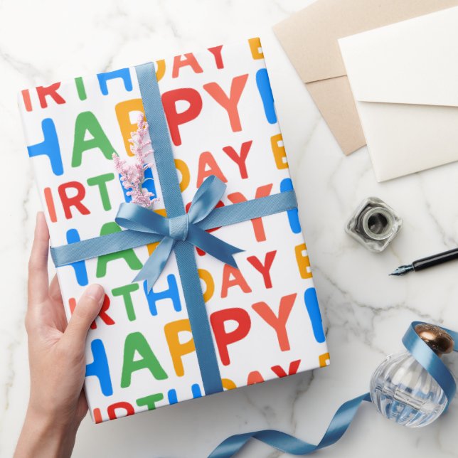 Papier Cadeau Fun Happy Birthday  (Cadeaux)