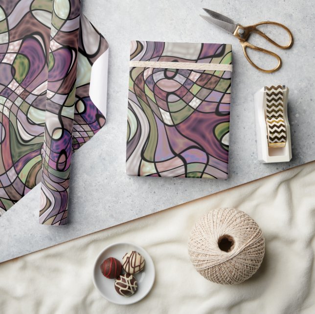 Papier Cadeau Fun Hip violet violet noir Mosaic Pop Art (Artisanat)