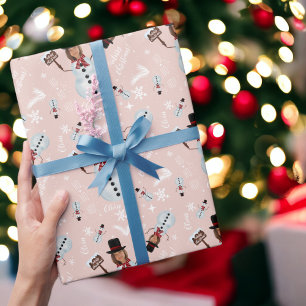 Papier Cadeau Fun joyeux Noël illustration photo bonhomme de nei