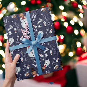 Papier Cadeau Fun joyeux Noël illustration photo bonhomme de nei