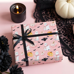 Papier Cadeau Fun mignon chauve chauve-souris fantôme citrouille
