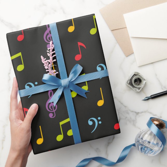 Papier Cadeau Fun Music notes patternparty wrap (Cadeaux)