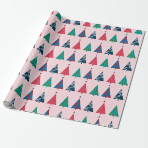 Papier Cadeau Fun Pink Christmas Tree Motif vacances