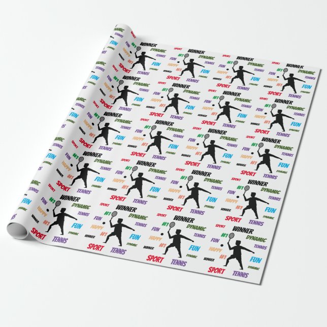 Papier Cadeau Fun player tennis  (Déroulé)