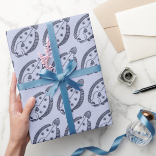 Papier Cadeau Fun poisson de fond en bleu profond sur le violet 