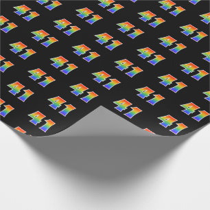 Papier Cadeau Fun Rainbow Spectrum Motif "41" Numéro d'événement